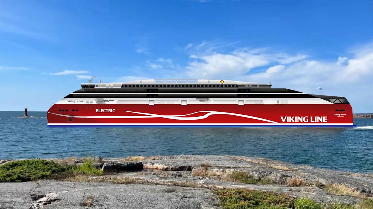 Estonia's maritime future is electric! The world's largest e-ferry is being developed for the Tallinn-Helsinki route, carrying 2,000 passengers &amp; 650 vehicles.

Viking Helios will have 85-100 MWh battery capacity, charging infrastructure exceeding 30 MW at both ports.