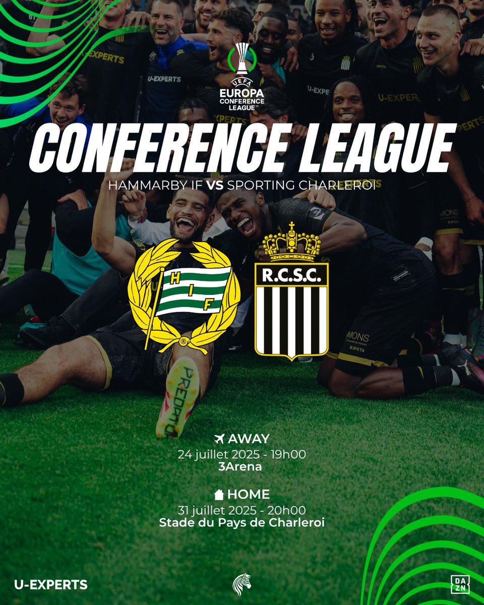 SportCharleroi's tweet photo. Tout est fixé pour notre première mission européenne face à @hammarbyfotboll 🇪🇺

🗞️ Plus d’infos : https://t.co/RWFNXHorNm

#RCSC #UExperts ⚫⚪ https://t.co/eFJP33yZoP