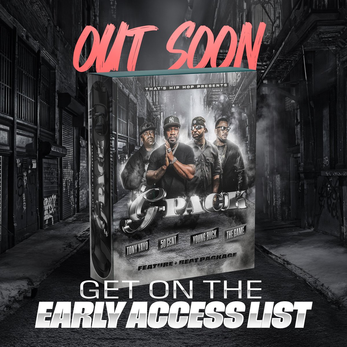Join the VIP-Early-Access List for G-PACK at 👉 BeatPackage.com

Here's everything you'll get inside:

🎙 50 Cent Artist Feature
🎙 Tony Yayo Artist Feature
🎙 The Game Artist Feature
🎙 Young Buck Artist Feature
🎹 13 Custom Beat Variations For Your Features
🎹 20 Brand
