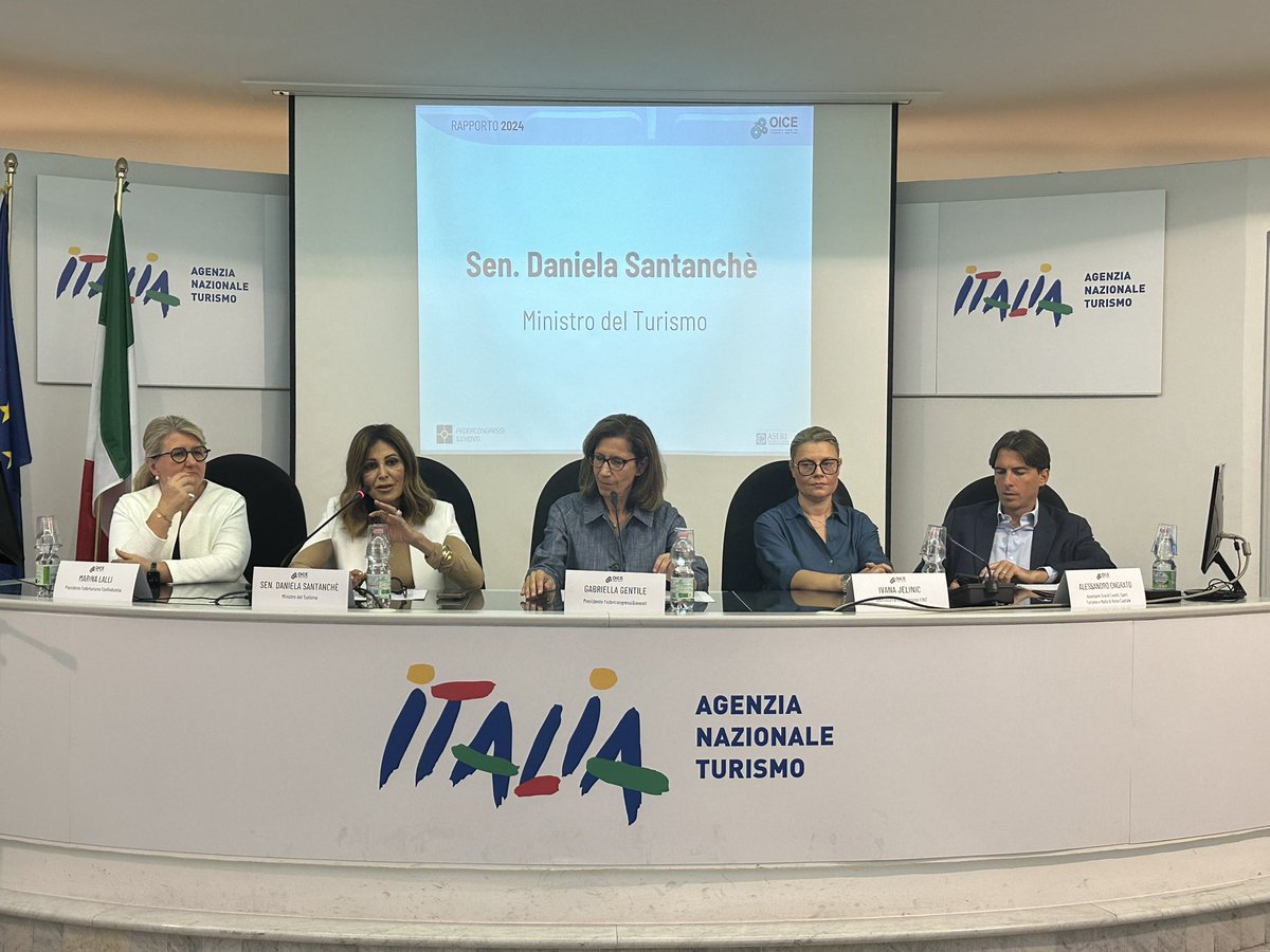 Il Ministro <a href="/DSantanche/">Daniela Santanchè</a> - <a href="/MTurismoItalia/">Ministero del Turismo</a> dà inizio alla Presentazione dell’ Osservatorio Italiano dei Congressi e degli Eventi.
#concretiecompetitivi