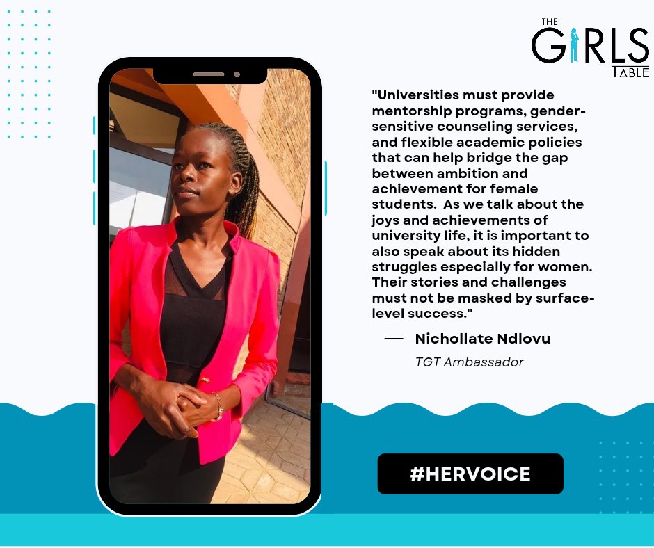 "Universities must provide mentorship programs, gender-sensitive counseling services, and flexible academic policies can help bridge the gap between ambition and achievement for female students.  As we talk about the joys and achievements of university life, it is important to