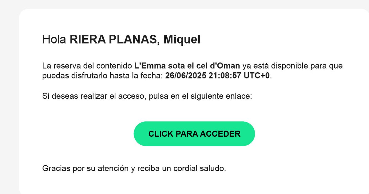 Мiquel Riera🏴 (@mrierapla) on Twitter photo Bon dia <a href="/bibliotequescat/">Biblioteques</a>
Com és que envieu en castellà les notificacions de les reserves disponibles a usuaris que tenen configurat el servei d'Ebiblio.cat en català? Tant costa fer les coses bé i amb sentit de país? Bon dia <a href="/bibliotequescat/">Biblioteques</a>
Com és que envieu en castellà les notificacions de les reserves disponibles a usuaris que tenen configurat el servei d'Ebiblio.cat en català? Tant costa fer les coses bé i amb sentit de país?