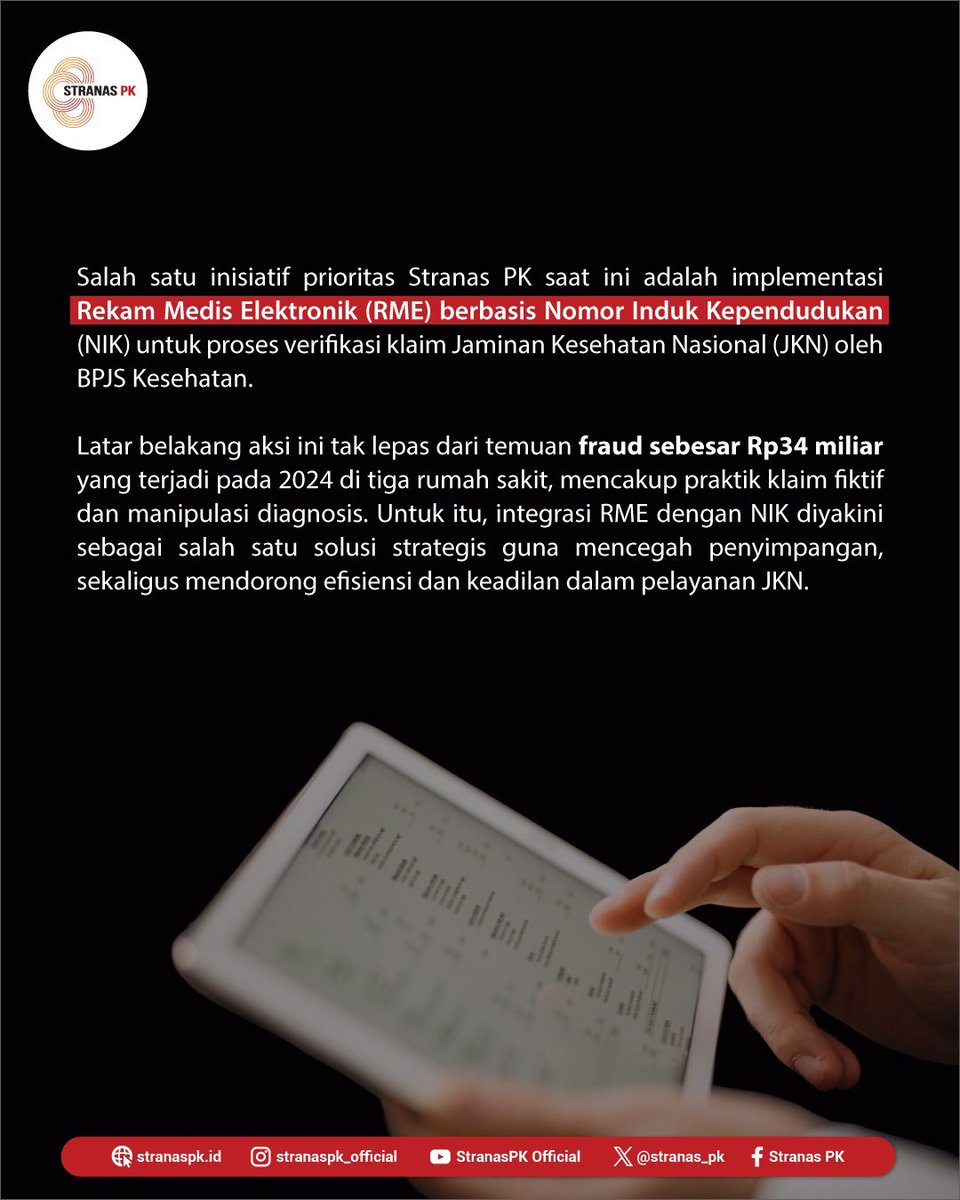 Stranas_PK's tweet photo. Stranas PK hadir di RSUD Tidar Magelang dan RSUP Dr. Sardjito Yogyakarta untuk mengawal langsung implementasi Rekam Medis Elektronik (RME) berbasis NIK. Baca artikel selengkapnya di https://t.co/Th1jfUQK6v https://t.co/GJEAkalqw8