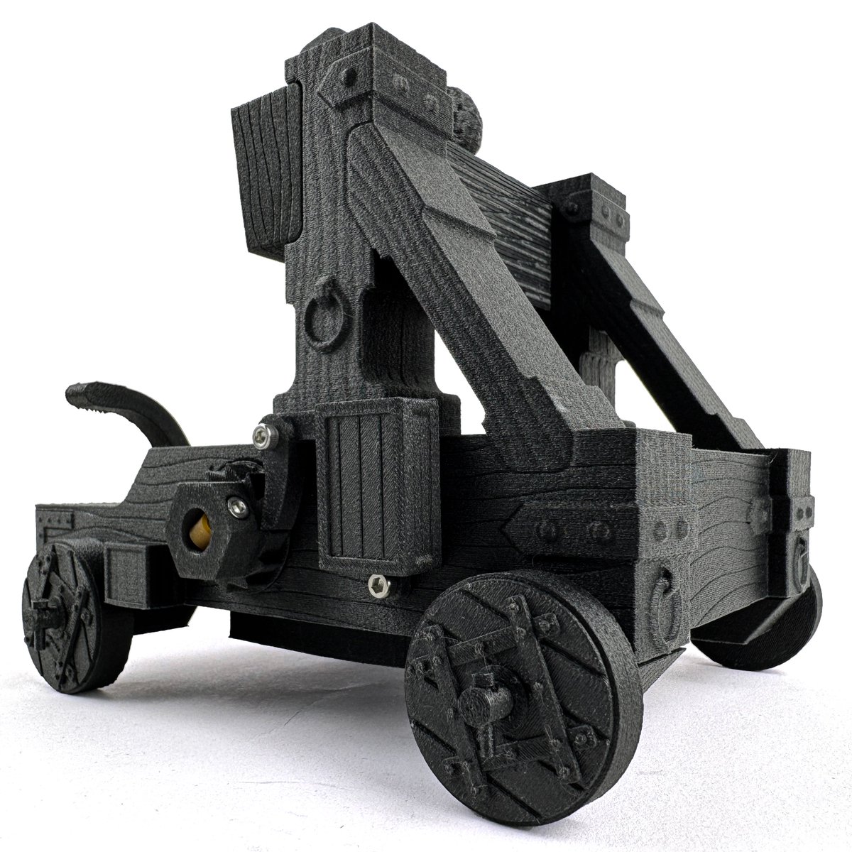 SirayaTech's tweet photo. 🏹Rolling onto the scene—a fully functional Roman catapult siege engine!
Model design by #VOGMan
Downloaded from @Cults3D
Printed with Siraya Tech Fibreheart ABS-GF Black on @Creality3dP K2 Plus Printer
When your office desk needs a little medieval energy ⚔️ This functional Roman-style catapult isn’t just for show!
📎 Highly recommended if you love mechanical models or historical machines.
#3DPrinting #Catapult #RomanOnager #FibreheartABS #FunctionalPrints #SirayaTech #CrealityK2Plus #DeskDefenseSystem #3DModel