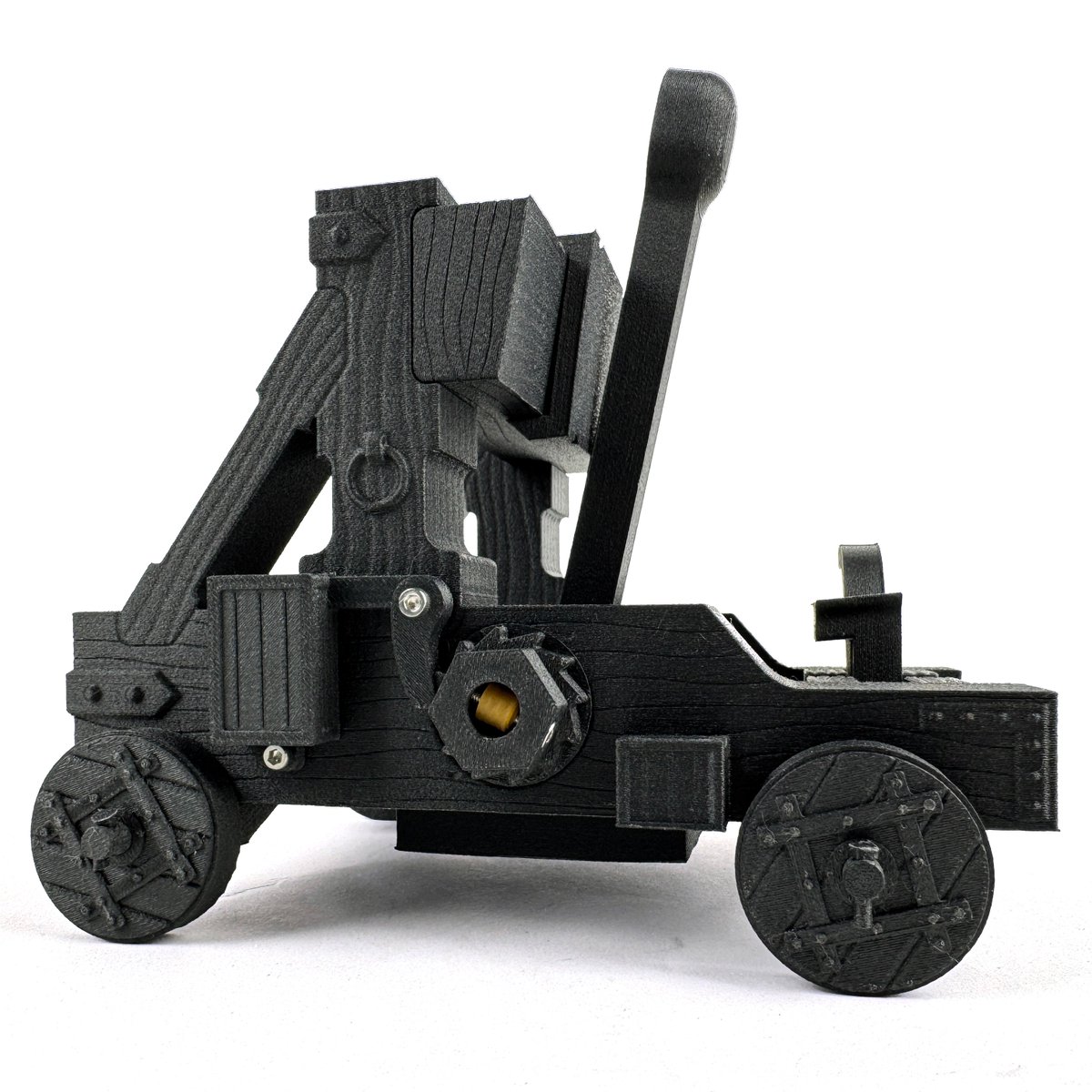 SirayaTech's tweet photo. 🏹Rolling onto the scene—a fully functional Roman catapult siege engine!
Model design by #VOGMan
Downloaded from @Cults3D
Printed with Siraya Tech Fibreheart ABS-GF Black on @Creality3dP K2 Plus Printer
When your office desk needs a little medieval energy ⚔️ This functional Roman-style catapult isn’t just for show!
📎 Highly recommended if you love mechanical models or historical machines.
#3DPrinting #Catapult #RomanOnager #FibreheartABS #FunctionalPrints #SirayaTech #CrealityK2Plus #DeskDefenseSystem #3DModel