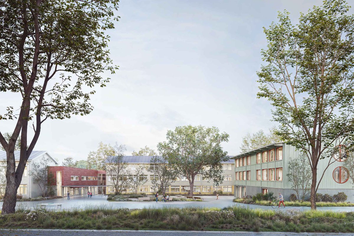 TEC21_Heft's tweet image. Das Team um #Naos Architekten und w+s Landschaftsarchitekten hat mit dem Vorschlag «Into the Great Wide Open» den #Projektwettbewerb für die Erweiterung und Sanierung des Oberstufenzentrums #Bodenacker in #Münchenbuchsee für sich entschieden.
competitions.espazium.ch/de/wettbewerbe…
