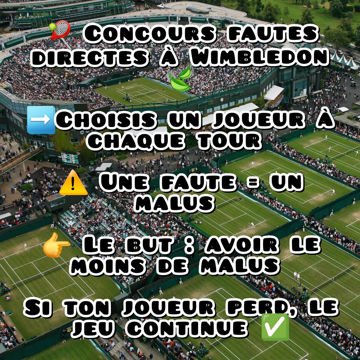 mondedutennis's tweet photo. 🎾 CONCOURS FAUTES DIRECTES – ATP ❌

➡️ 1 joueur par tour, 1 faute directe = 1 malus ! 😬
➡️ Tu changes à chaque tour, le but : cumuler le moins de fautes possible 💎
➡️ Commente ton pick du 1er tour 👇

Pour participer : 

🔹️RT 👀
🔹️Like ❤️
🔹️Abonnement ✅️ https://t.co/hb8y6ZmEe7