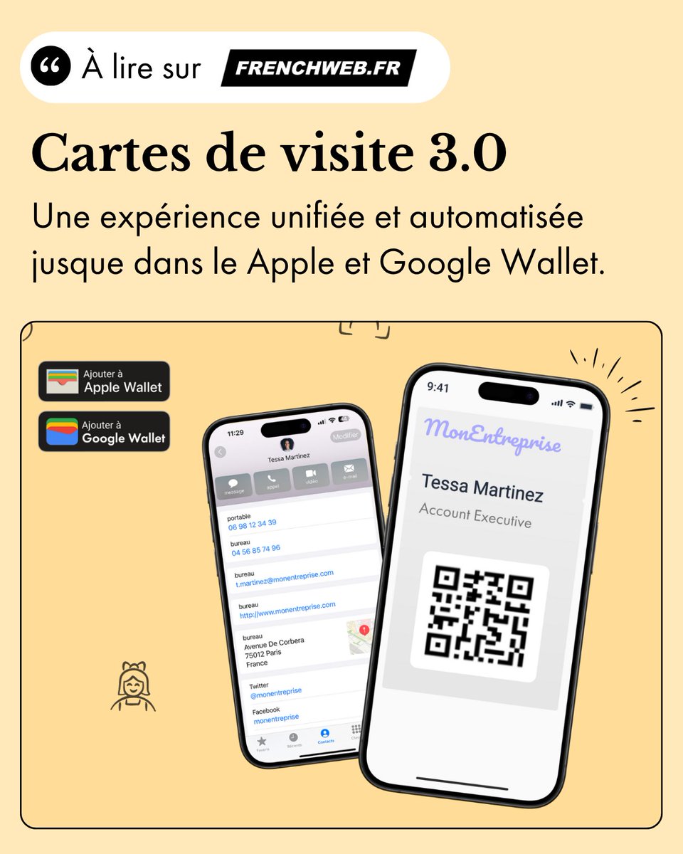 🆕 La vCard Letsignit s'invite dans <a href="/Apple/">Apple</a> &amp; <a href="/GoogleFR/">Google FR</a> Wallet !

Une carte de visite digitale, à jour, connectée à l’annuaire de l’entreprise.

Partage ultra simple, même hors ligne.
Idéal pour vos équipes en salon &amp; RDV.

👉 bit.ly/3GbYqcu

#vCard #B2B #WalletPass