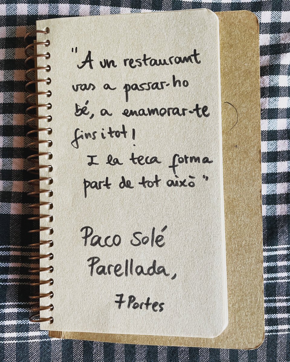 Avui fa una setmana que ens ha deixat Paco Solé Parellada (<a href="/7Portes/">7 Portes</a>)  molt més que un restaurador 🔪Ens va deixar aquesta entrada al llibre de visites del Caníbal. 

▶ tinyurl.com/y4rkm86n