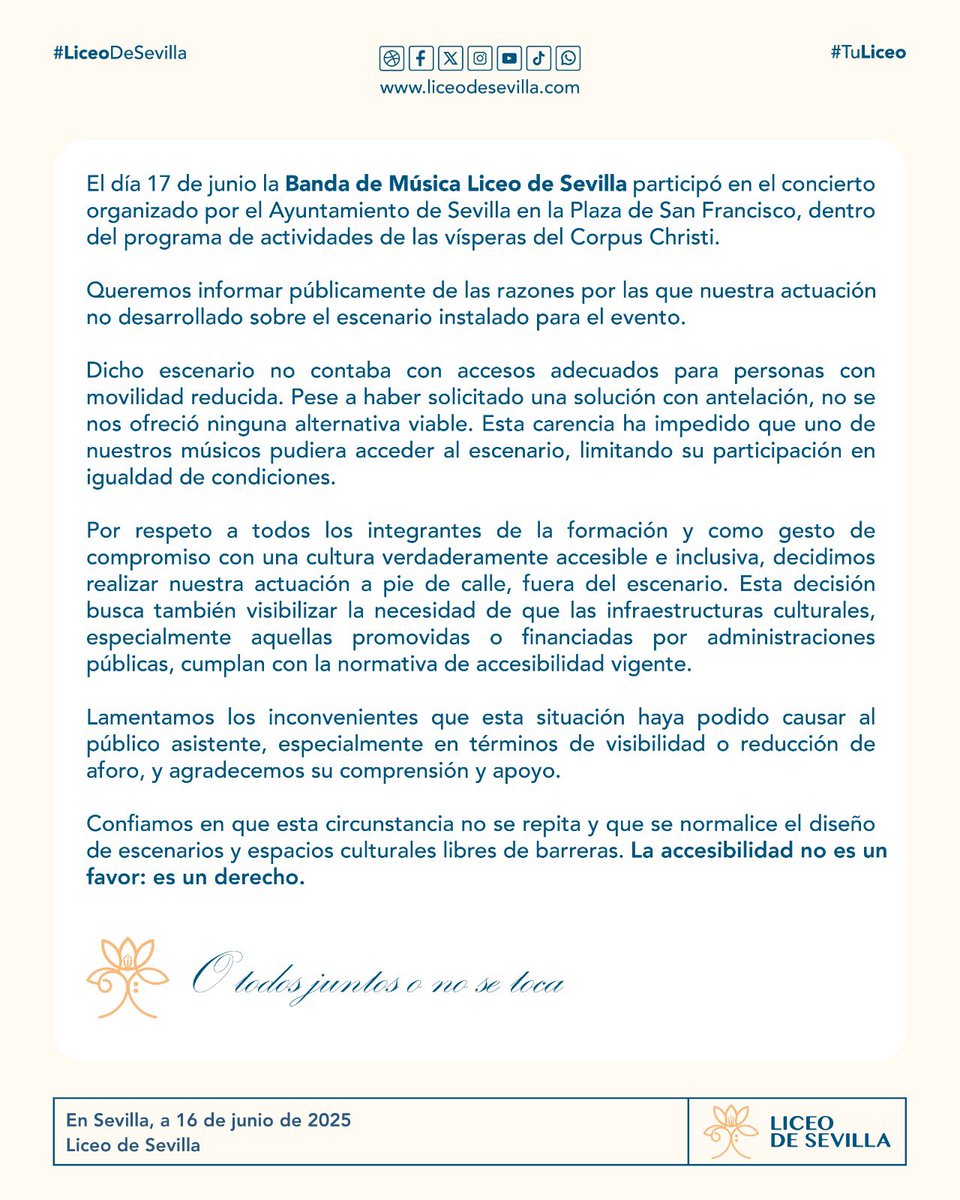 🟠La música aún tiene muchas barreras que derribar

#TuLiceo
#LiceoDeSevilla
#LiceoEnMarcha