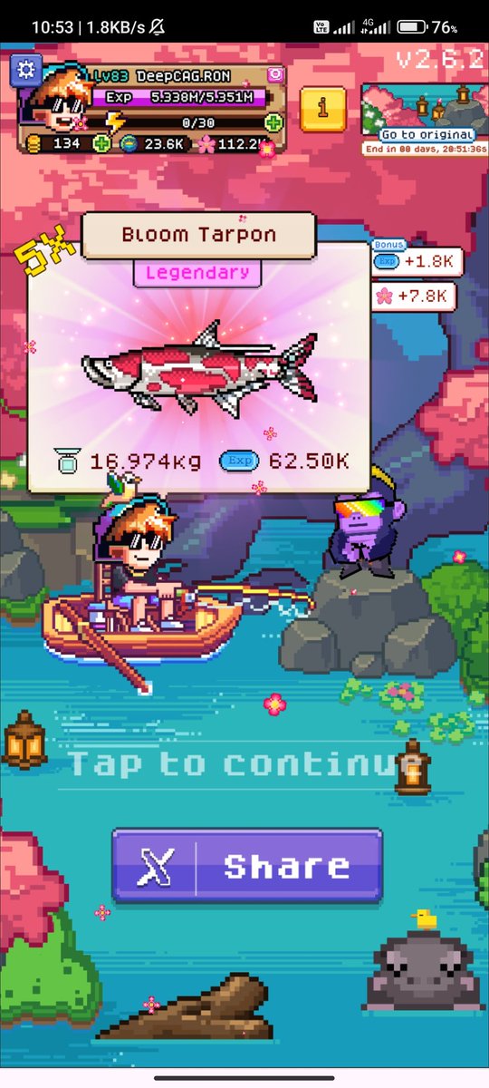 deep_M_head's tweet photo. Finally unlocked my new pet Kibo on @FishingFrenzyCo!
Caught a bunch of 5x legendary and epic fishes, super happy to now have 2 pets in my house๐
LFG! ๐๐ฅ๐พ
#roningame #fishingfrenzyco https://t.co/04sdc1YrcJ