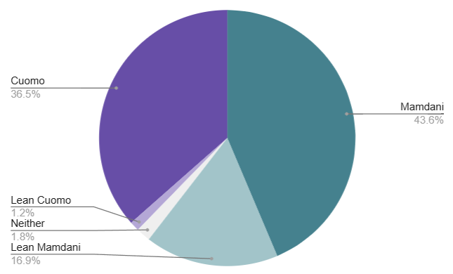 After the elimination rounds are performed next week, Mamdani will almost certainly be the winner. Most candidates have made official endorsements between front runners, or joined slates with them. So we can guess how their voters would transfer.