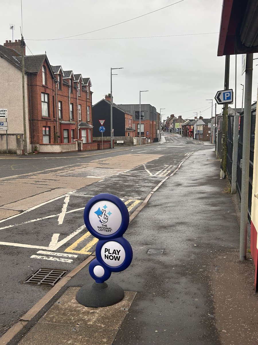 6am And it’s a cloudy damp Wednesday morning on Broughshane Street 14c  ….. I wish a long time customer who has just left the shop good weather and a good time as she heads to #Glastonbury #Foreveryoung