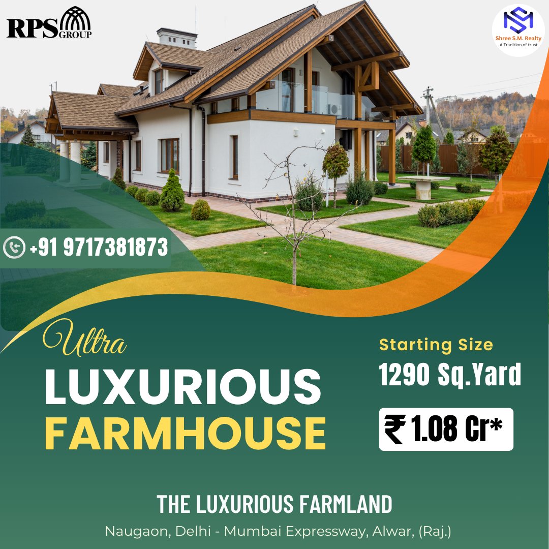 shreesmrealty's tweet photo. 🌳Own Your Private Green Haven on Delhi-Mumbai Expressway!
#LuxuryFarmhouse #DelhiMumbaiExpressway #GreenRetreat #FarmhouseForSale #ShreeSMRealty #RPSGroup #WeekendHomes #PeacefulLiving #LuxuryLifestyle #ModernFarmhouse #RealEstateIndia #EscapeToNature #InvestSmartLiveBetter https://t.co/f12uPoufkv