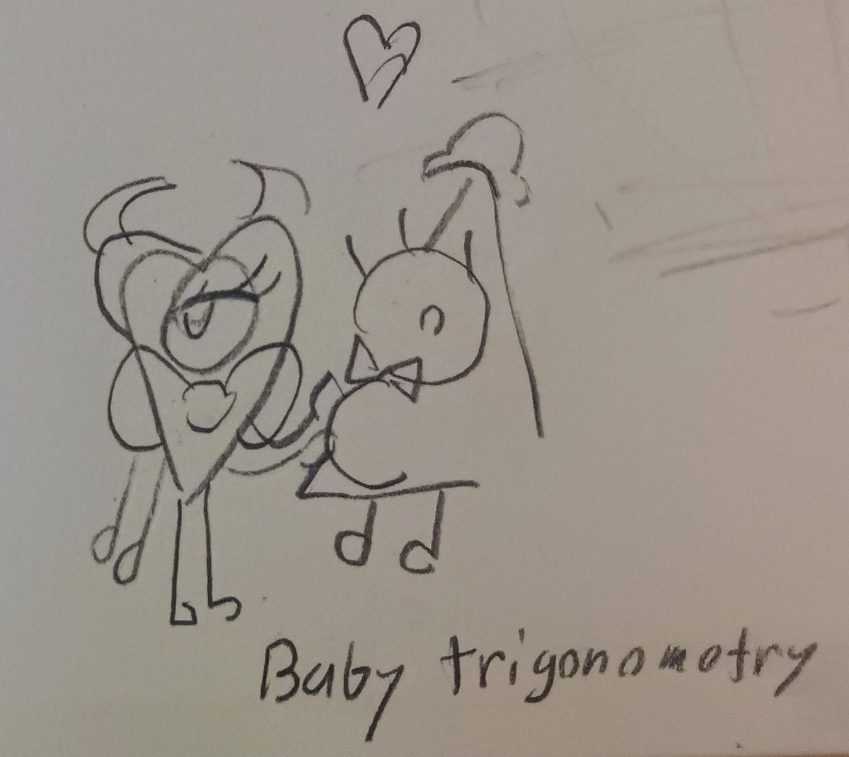 Euclidiastwin2's tweet photo. // baby trigonometry is on the way 😊 (SHITPOST) (ignore the fact kylo drew a bowtie) ( @DeificStarlight ) (I have no involvement in this guys!!!!!) (NOT CANON) https://t.co/WrF4vZFyFI