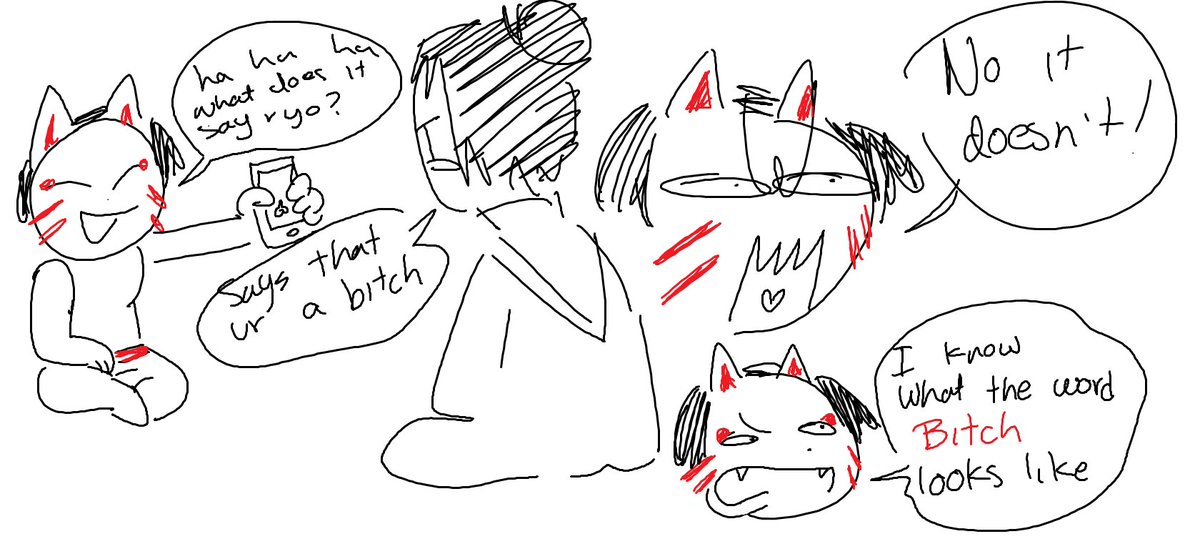 Alexarrot's tweet photo. ran discovers memes but can't read em @camsaart https://t.co/7XsJrddkJ3
