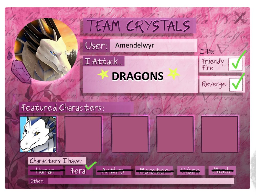 Amendelwyr (@amendelwyr) on Twitter photo This will be my first artfight.
I will wonder at how much energy and time I can dedicate. But my purpose is learning and sharing with others my talent's growth.
Only good things ahead.
#artfight2025 #Artfightteamcrystals #artfight 
#dragons This will be my first artfight.
I will wonder at how much energy and time I can dedicate. But my purpose is learning and sharing with others my talent's growth.
Only good things ahead.
#artfight2025 #Artfightteamcrystals #artfight 
#dragons