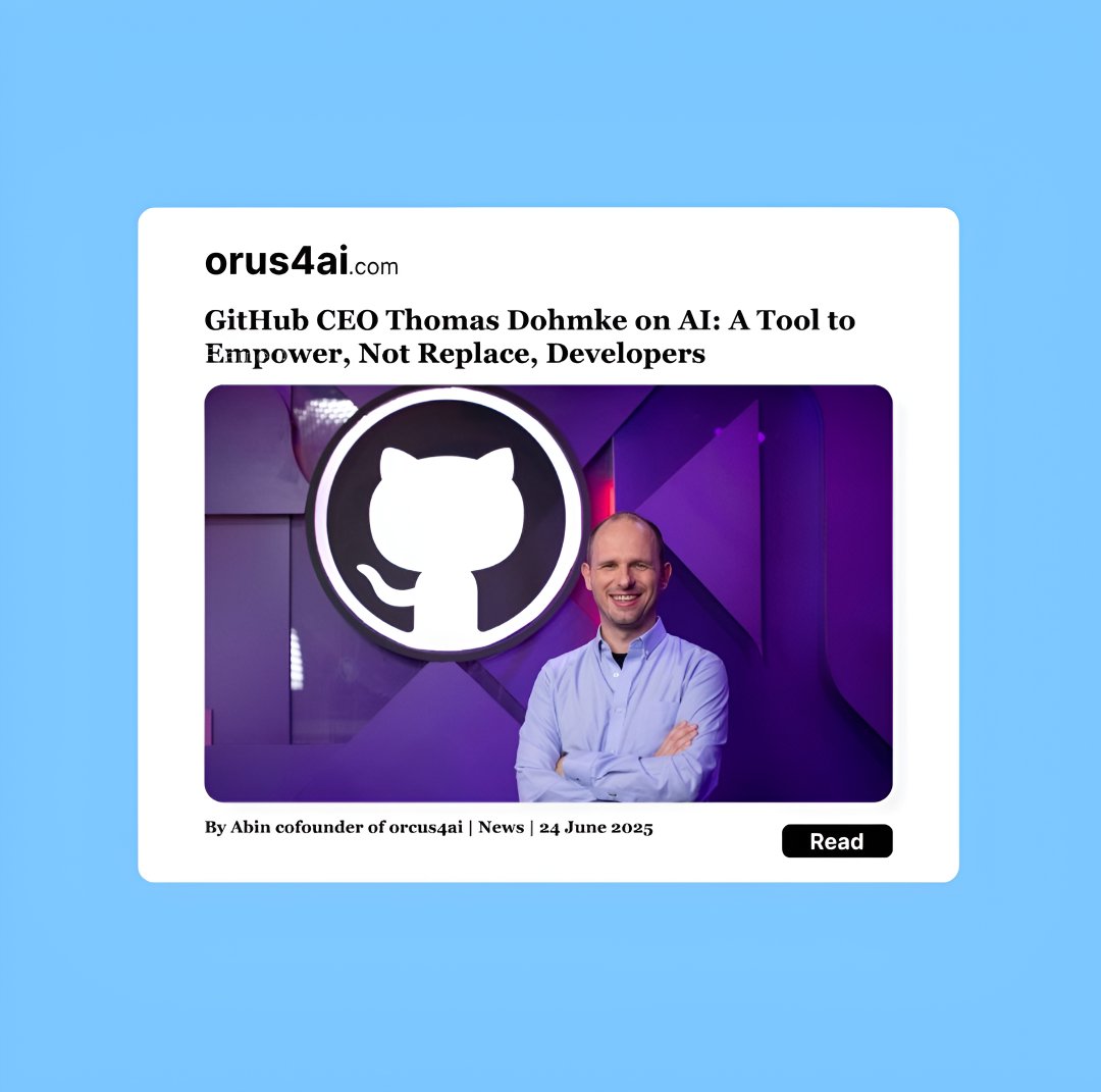 Abin_1729's tweet photo. GitHub CEO Thomas Dohmke on AI: A Tool to Empower, Not Replace, Developers
Read:https://t.co/Yhv0fK4pD8

#github #github #AI #ThomasDohmke #career #jobs https://t.co/AjzijcBGXQ