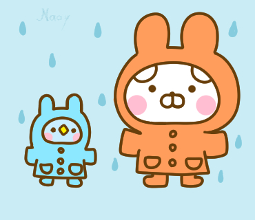 nao200's tweet image. 🐰うさぎのレインコートだよ🐰
