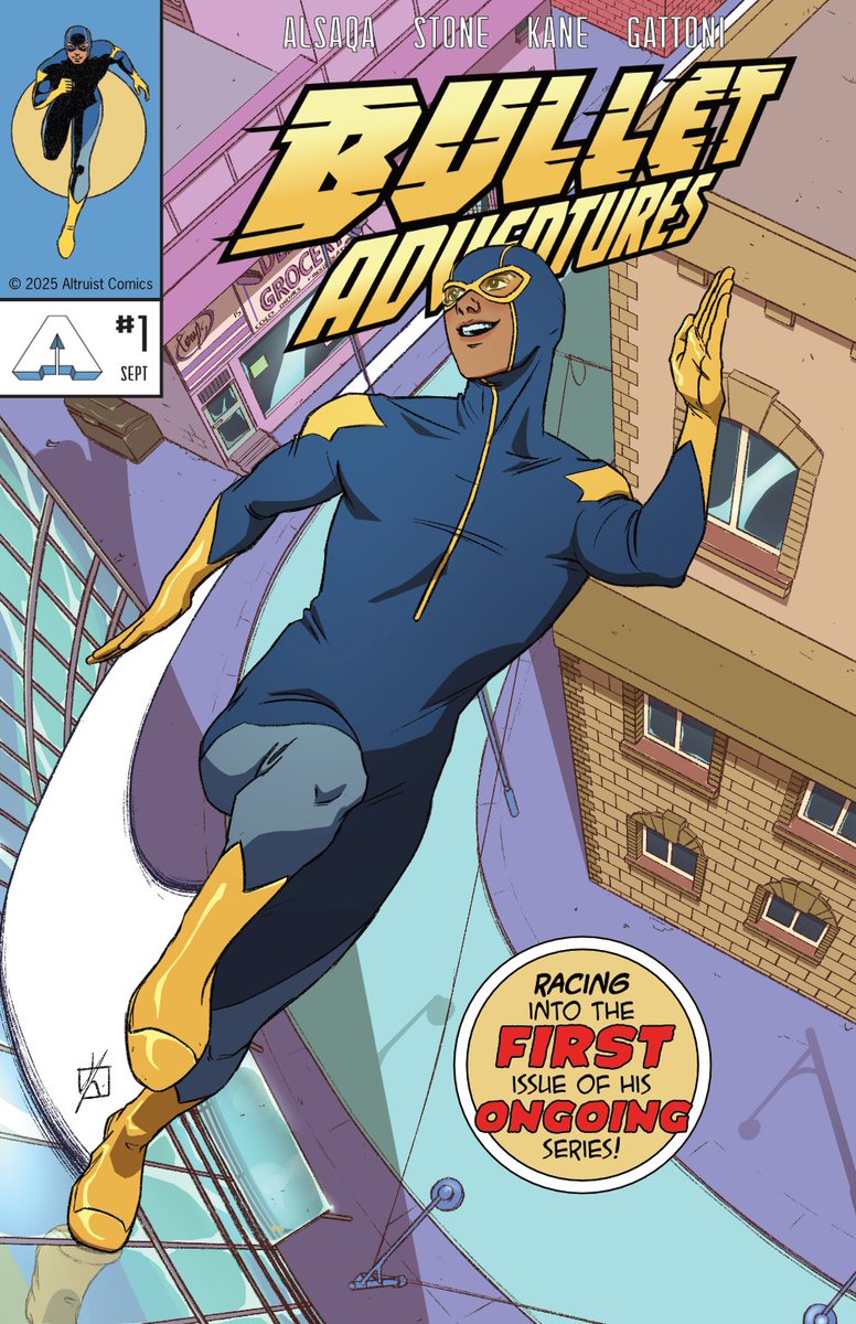 AltruistComics's tweet image. Bullet races into comic shops on September 10!
Don't miss out on the direct market debut of your new favourite speedster. Let your LCS know that you want this book using the order codes:
Cover A-0725MP615
Cover B-0725MP616
Get in on the ground floor of this fun ongoing series!