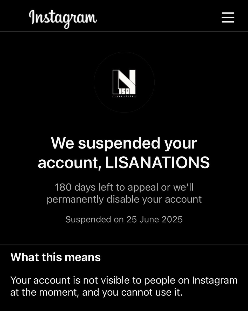 Unfortunately, for the first time since its creation in 2018, LISANATIONS' Instagram page got suspended today. We have appealed the suspension and hoping for the best 😔
🙏