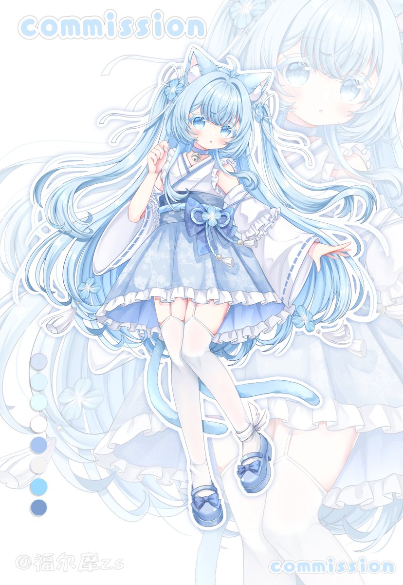sofiazs233's tweet image. #blue #neko #kawaii #originalcharacter