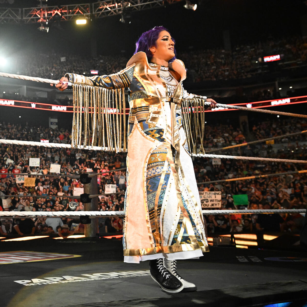 I'm back, y'all! 

And as always, Bayley looks ethereal 😍🤍💙💛