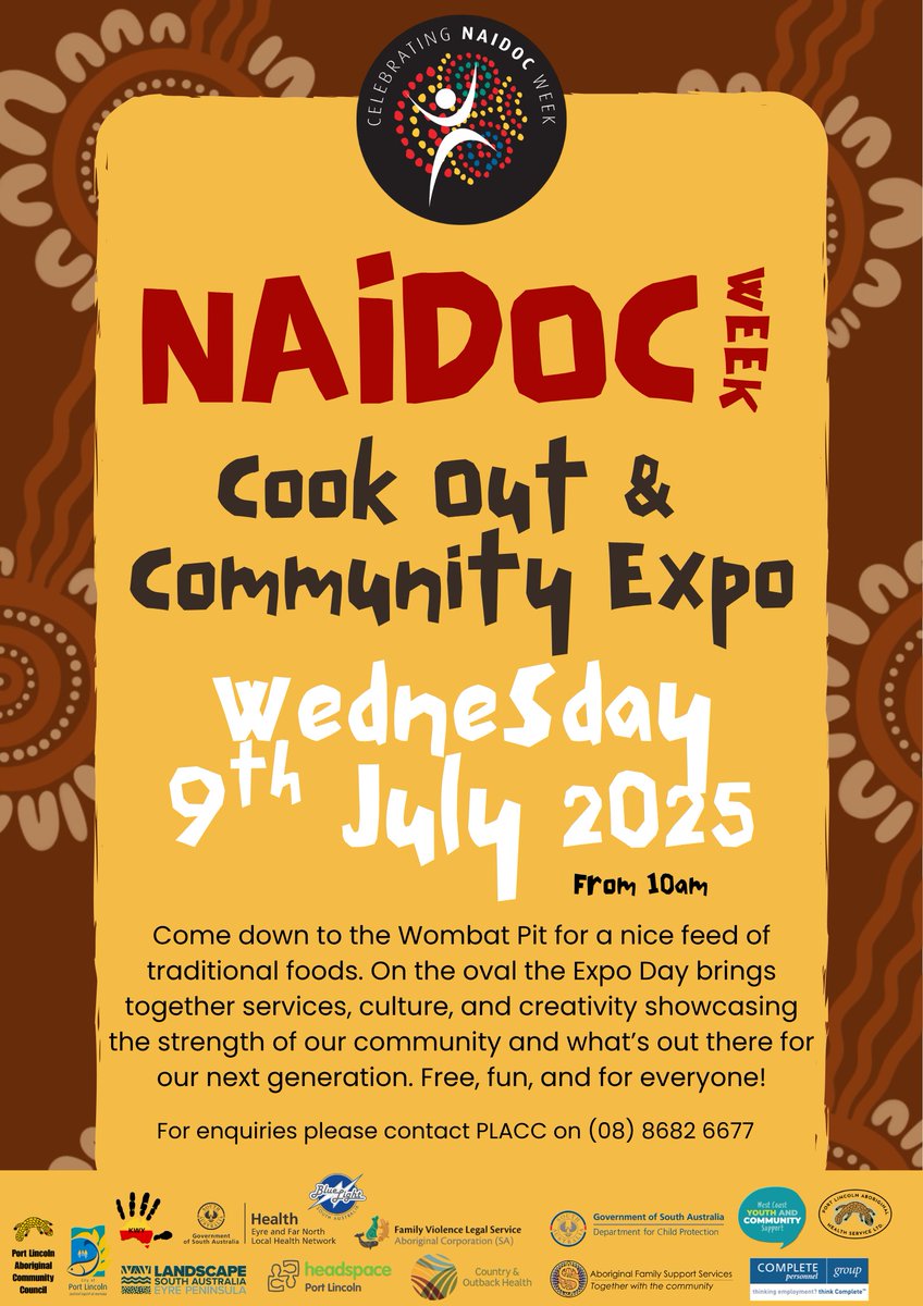 Eyre Peninsula Landscape Board (@eplandscapesa) on Twitter photo ♦️#NAIDOC Week in Port Lincoln ♦️
We'll be at the Cook Out and Community Expo at Mallee Park Oval on Wednesday. We're looking forward to connecting with the community and having a yarn about natural resources management. ♦️#NAIDOC Week in Port Lincoln ♦️
We'll be at the Cook Out and Community Expo at Mallee Park Oval on Wednesday. We're looking forward to connecting with the community and having a yarn about natural resources management.