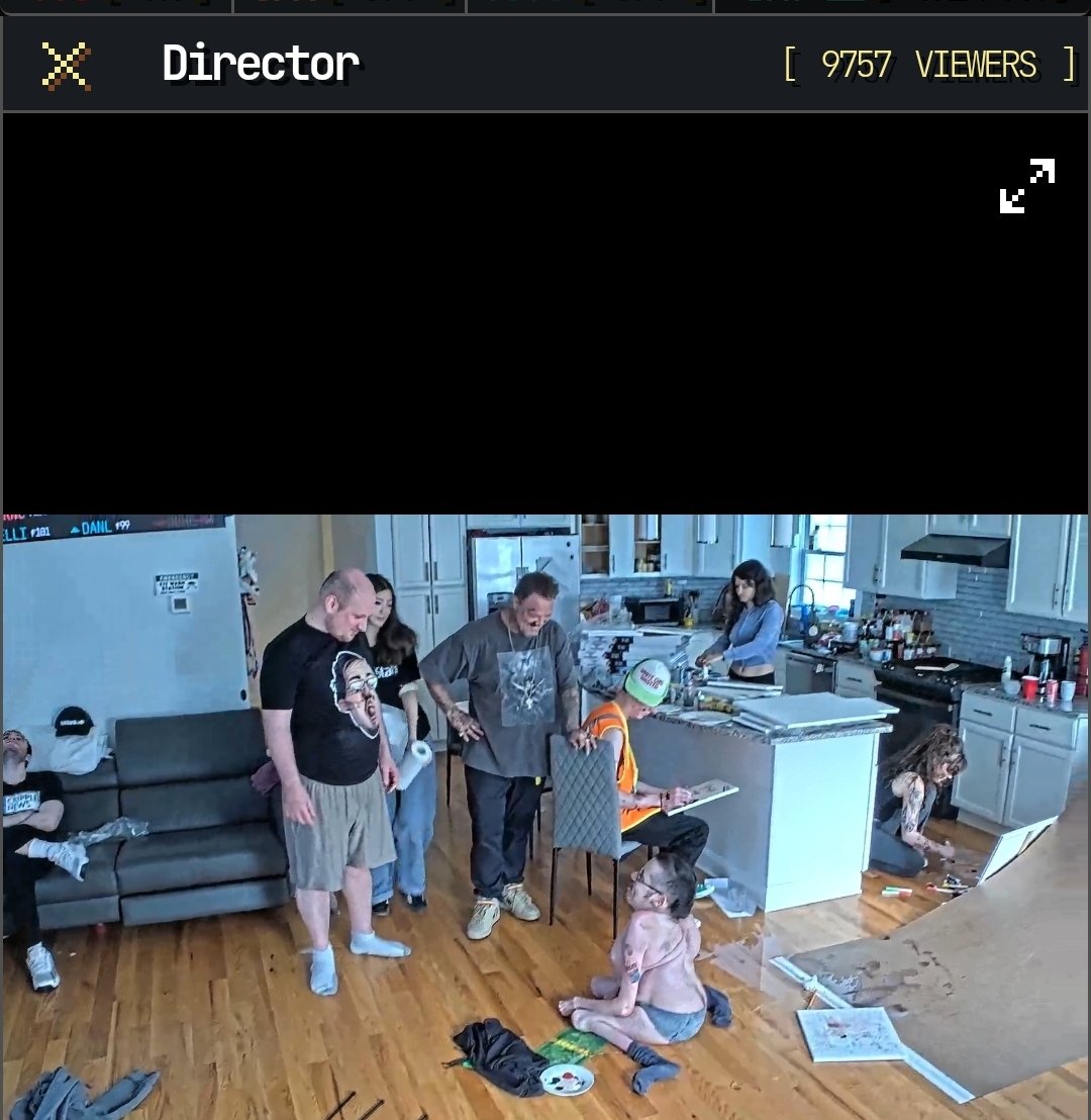 FishtankliveUSA's tweet photo. Bam Margera showed up today and did some freddy paintings with the other contestants, and a new special guest joined as well Ricky Berwick #fishtanklive #fishtankliveupdate #fishtankdotlove #bam #bammargera #rickyberwick https://t.co/cxCRam1s6o https://t.co/ej7i1GJ1eA