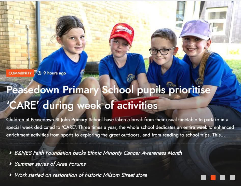 Nathan_Hartley_'s tweet photo. 🗞️ Radstock Times - “Peasedown Primary School pupils prioritise ‘CARE’ during week of activities"
https://t.co/DPWNepVsJZ
#PeasedownStJohn #Somerset #PrimarySchool #CARE #CAREWeek https://t.co/sbgPxvSR1r