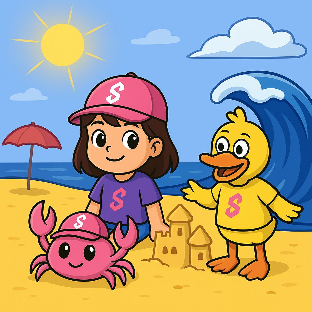 Zynab_051's tweet photo. "Welcoming a vibrant summer with colorful companions by the shore, turning simple moments into unforgettable memories.
Inspired by the Succinct project  where even the most complex ideas are made beautifully simple. ☀️🏖️🦀🦆
#Succinct 
@SuccinctLabs 
@advaith
@0xCRASHOUT https://t.co/1OSvFVA8kp