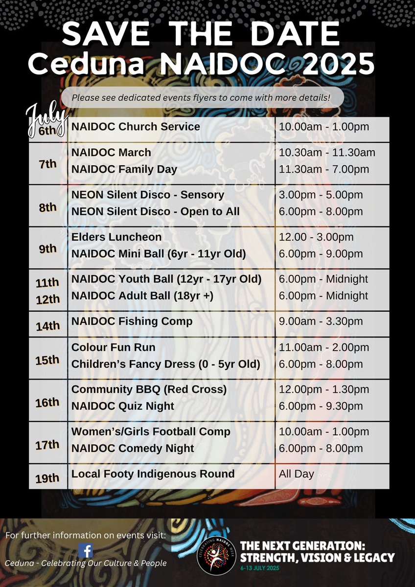 Eyre Peninsula Landscape Board (@eplandscapesa) on Twitter photo ♦️#NAIDOC Week Ceduna ♦️
We're getting involved in the Ceduna Family Fun Day at the Far West Aboriginal Sporting Complex from 11am this coming Monday. Lots happening on other days too. Well done to all the organisers 👍 ♦️#NAIDOC Week Ceduna ♦️
We're getting involved in the Ceduna Family Fun Day at the Far West Aboriginal Sporting Complex from 11am this coming Monday. Lots happening on other days too. Well done to all the organisers 👍