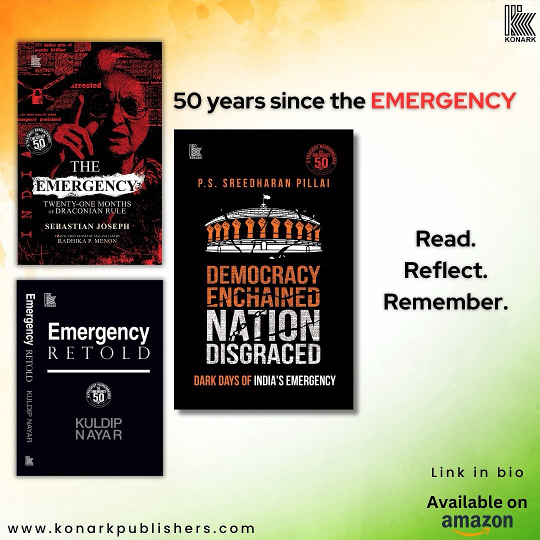 🛑 *50 Years Since The Emergency*

On June 25, 1975, India entered one of the darkest chapters in its democratic history. As we mark the 50th anniversary of The Emergency, these powerful books revisit the truths, traumas, and testimonies of that turbulent era.
#50YearsOfEmergency
