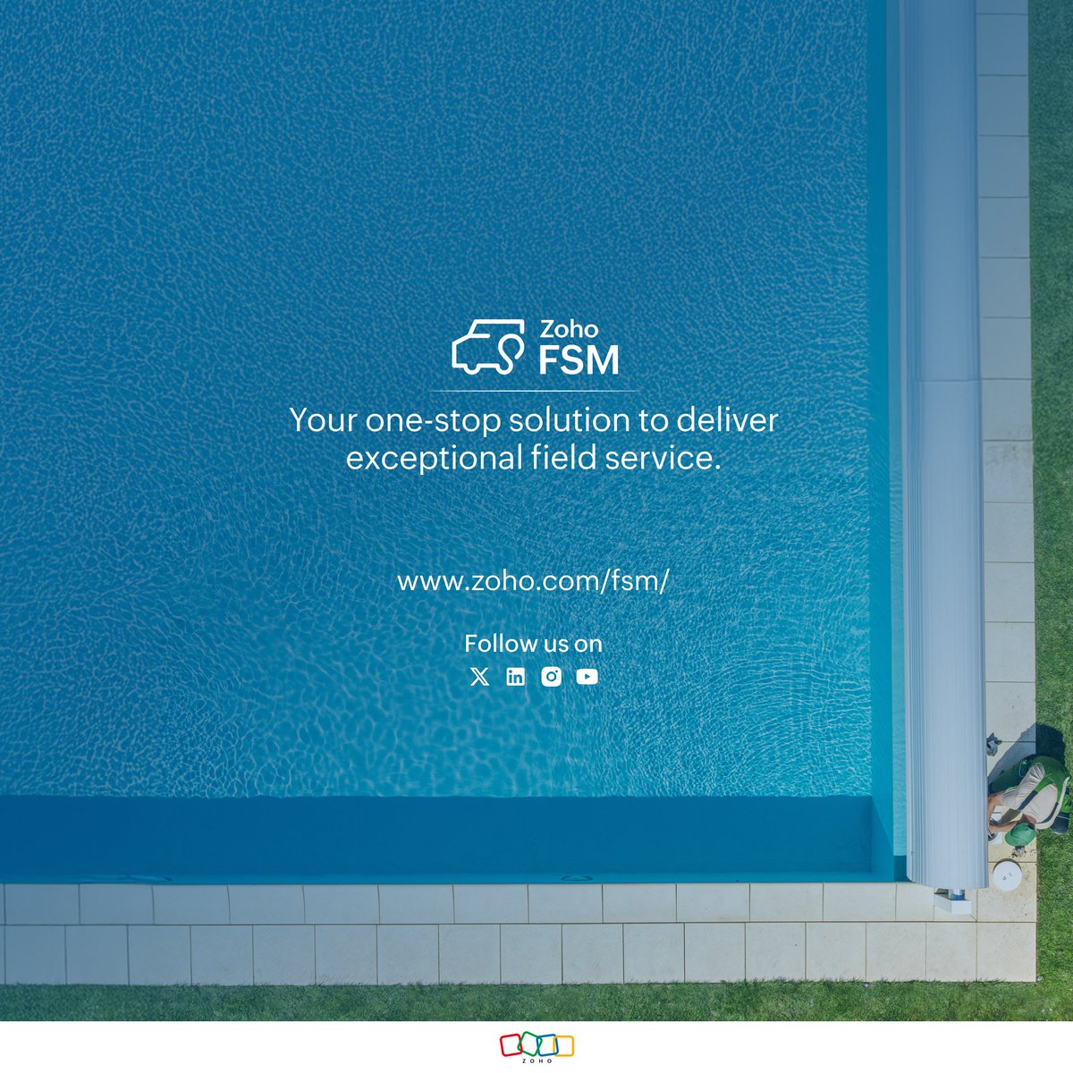 ZohoFSM's tweet image. Grow your pool service business without the extra hassle.
Zoho FSM lets you schedule cleanings, track pool maintenance history, and get paid—all from one app.
Read more: zurl.co/G1Lii
#PoolServiceBusinesses #ZohoFSM #Zoho #FieldService