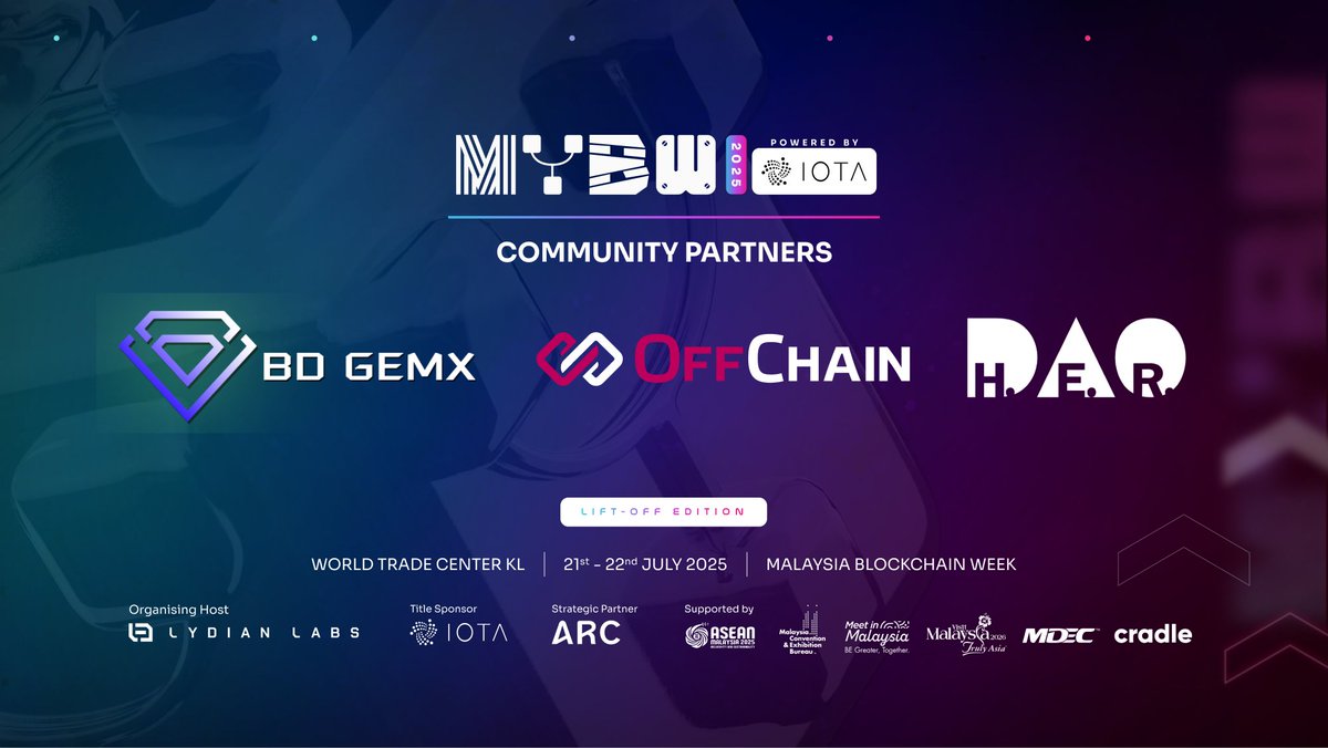 MY Blockchain Week (@malaysiabcw) on Twitter photo DAO builders, global connectors, and tech dreamers — these communities move with purpose.
Welcoming to the #MYBW2025 family:
🔹 <a href="/BD_GemX/">BD GemX</a>
🔹 <a href="/offchainglobal/">OffChain Global</a>
🔹 <a href="/_HerDAO/">H.E.R. DAO</a>
#LiftOff DAO builders, global connectors, and tech dreamers — these communities move with purpose.
Welcoming to the #MYBW2025 family:
🔹 <a href="/BD_GemX/">BD GemX</a>
🔹 <a href="/offchainglobal/">OffChain Global</a>
🔹 <a href="/_HerDAO/">H.E.R. DAO</a>
#LiftOff