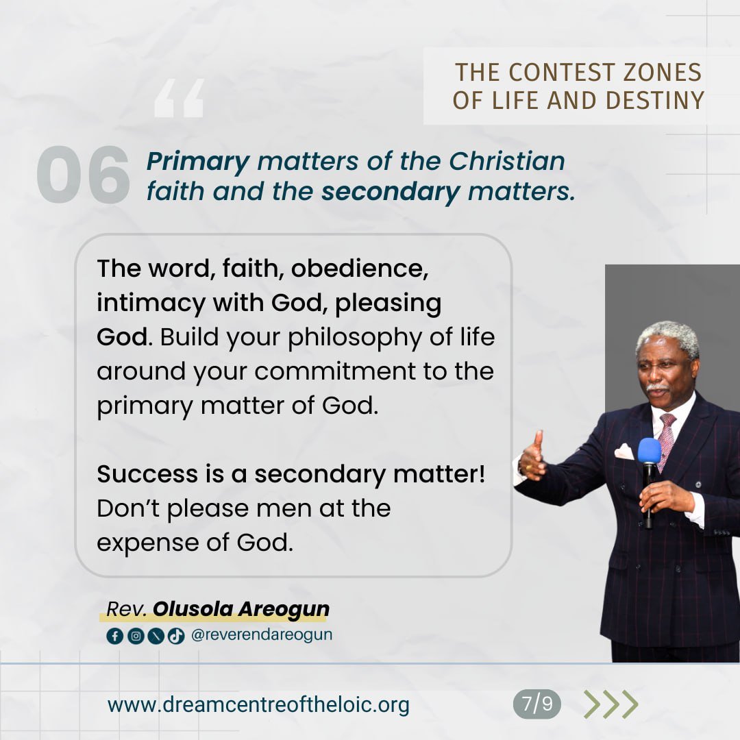 ReverendAreogun's tweet photo. 🔹 THE CONTEST ZONES OF LIFE & DESTINY 🔹

🗣️ Powerful truths from Rev. Olusola Areogun
There are zones in life where battles are subtle but decisive.
You must discern the contest:

📍 The environment vs. your heritage
📍 Ancestry vs. prophecy
📍 Primary matters of faith vs. secondary pursuits
📍 Beliefs vs. the equality of beliefs

Every believer must be equipped with the Word of God to overcome these destiny-defining contests.

🧭 Set your life by divine order, not worldly systems.
🛡️ Don’t sacrifice your Christian heritage to please a world that doesn’t honour God!
🔗 https://t.co/08SL1Hyc5J
📲 Follow @ReverendAreogun for more
#ReverendAreogun #ContestZones #LifeAndDestiny #ChristianHeritage #ProphecyVsAncestry #DreamCentre #FaithMatters