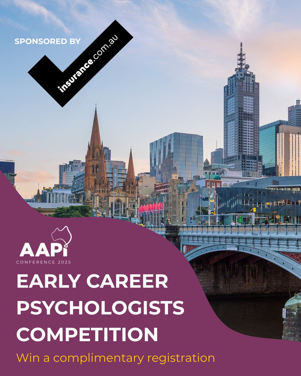 FREE ticket to the AAPi Conference 2025! We’ve teamed up with insurance.com.au to give 20 psychology students, provisional psychologists, registrars, or transitional program participants a chance to attend AAPi 2025 for FREE! Enter here:
ow.ly/orz850WfcZO
