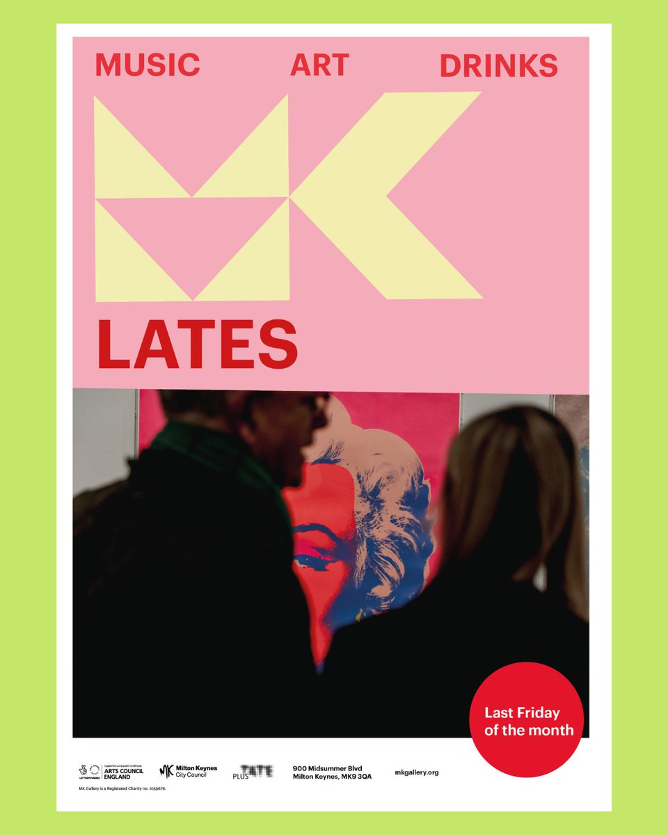 MK_Gallery's tweet image. MK Lates returns on Friday 27 June! ✨
The last chance to view the current Warhol exhibition out-of-hours, plus join us in the cafe bar for drinks, art activities and music.
⏳ 6pm - late
🎟️ Available on mkgallery.org
#MKLates #EventsMK #Warholinmk