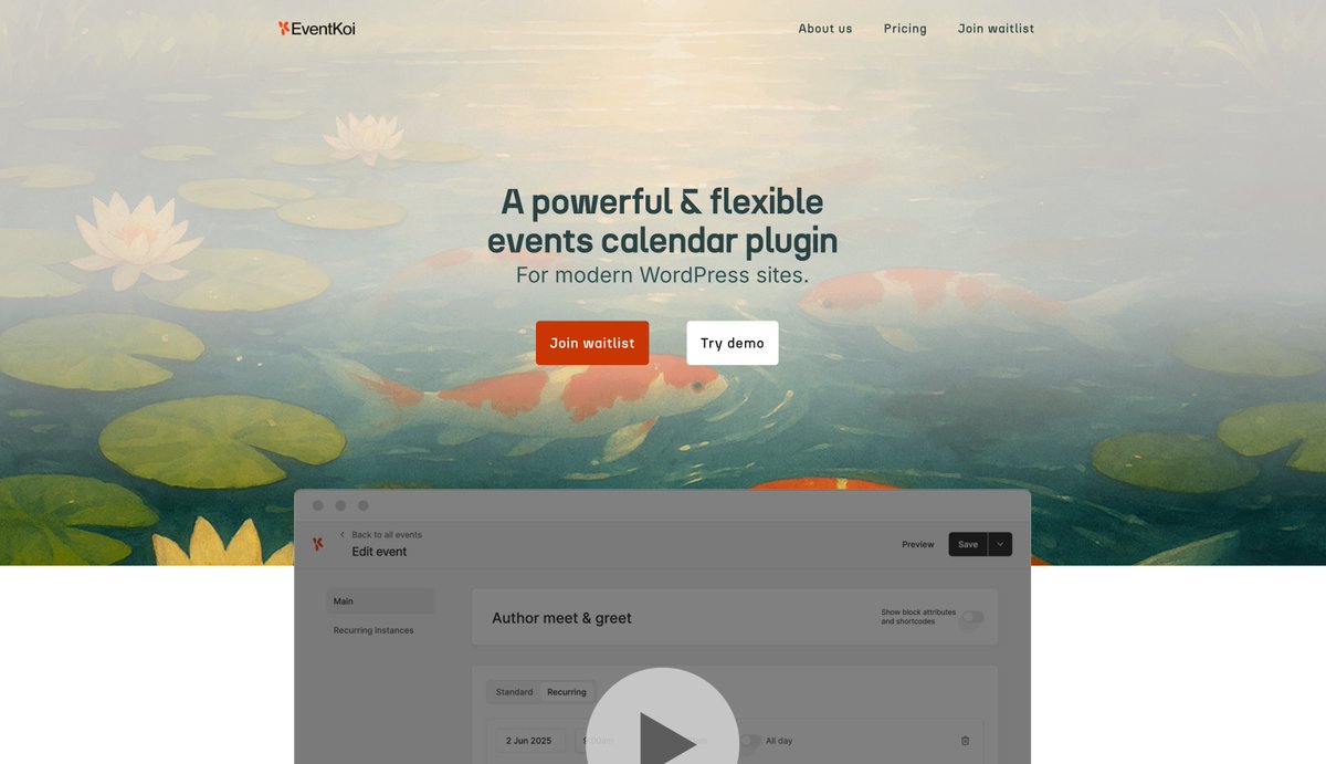 It's alive!! Join the waitlist now!

EventKoi dot com