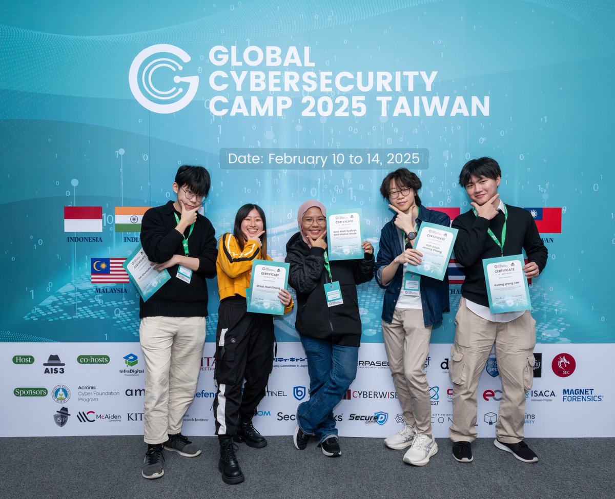 sherpasecmy's tweet image. Its crazy how time flew past this quickly, because about 4 months ago GCC 2025 took place in the beautiful city of Taoyuan, Taiwan! Thanks to our joint sponsor CyberWise, we were able to send over 4 students to rep the Malaysian team! 

#SherpaSec #GCC #GCC2025 #CyberCamp