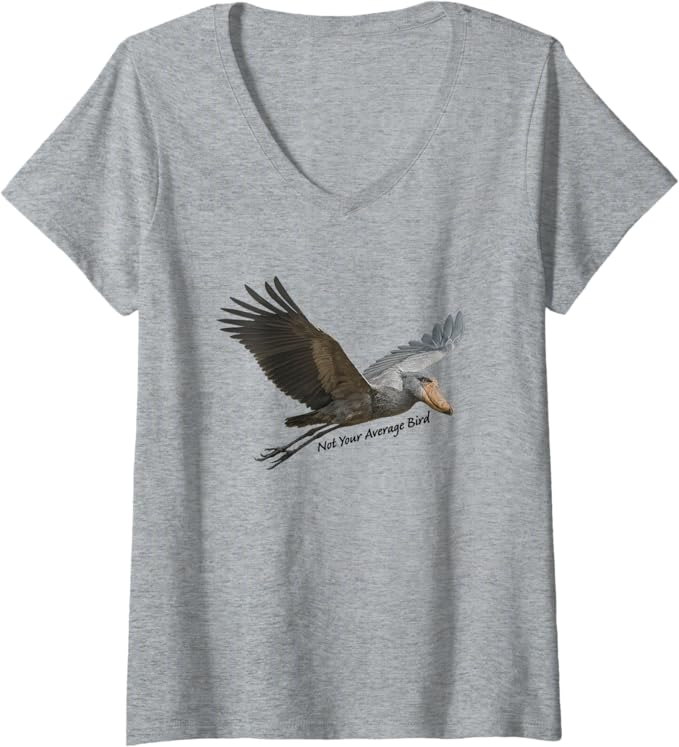 rawshutterbug's tweet photo. Womens Not Your Average Bird – Flying Shoebill Design with Attitude V-Neck T-Shirt https://t.co/YlDtQ9ylK6 #Amazon via @Amazon 
#add #affilated https://t.co/hzfkoNdQU4