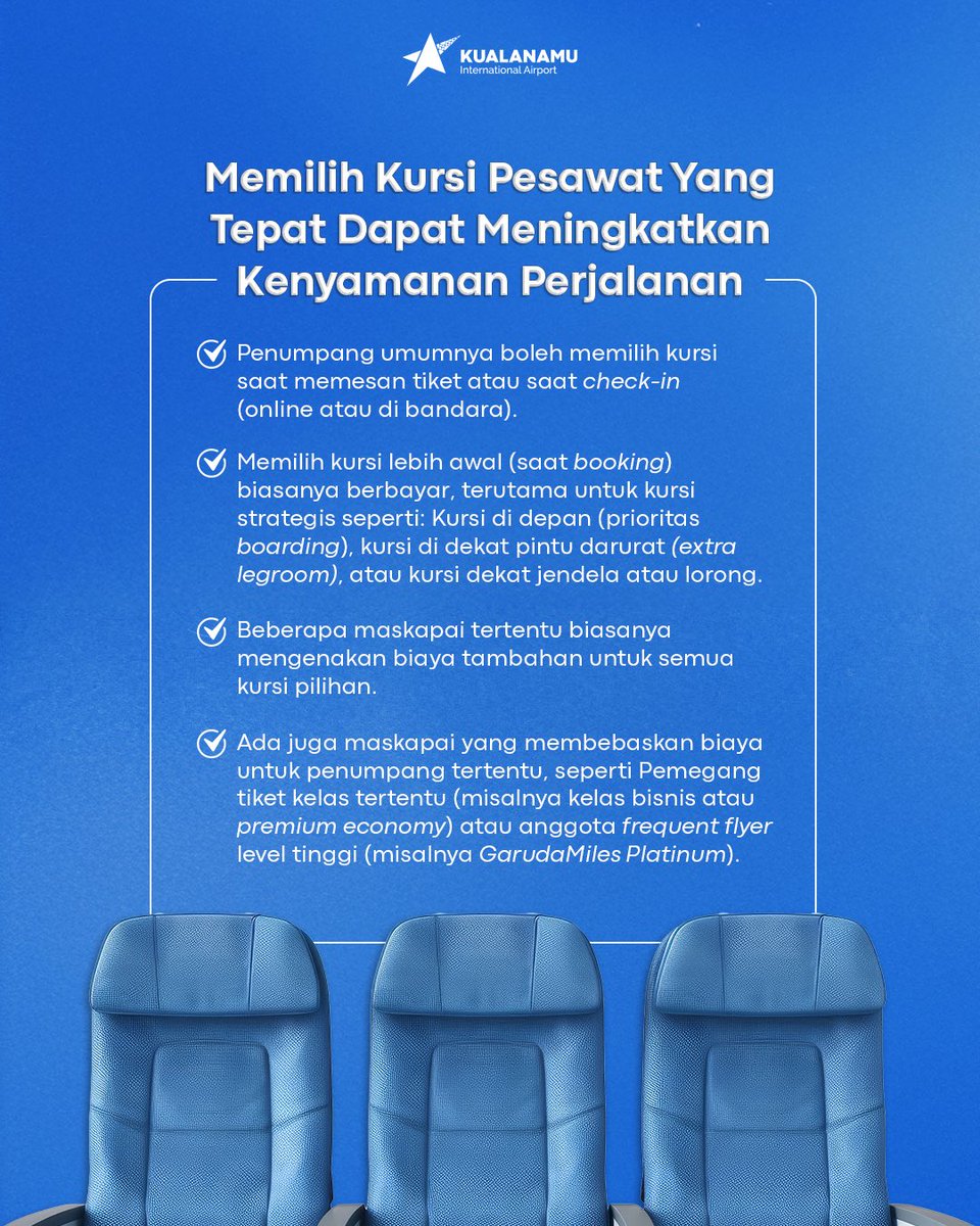 Memilih kursi pesawat emang bisa? Bisa dong! Mau duduk dekat jendela atau lorong, kamu bebas pilih. #Apfriends tim window seat atau aisle seat? Coba komen ya!

#Kualanamu
#Bandarakualanamu