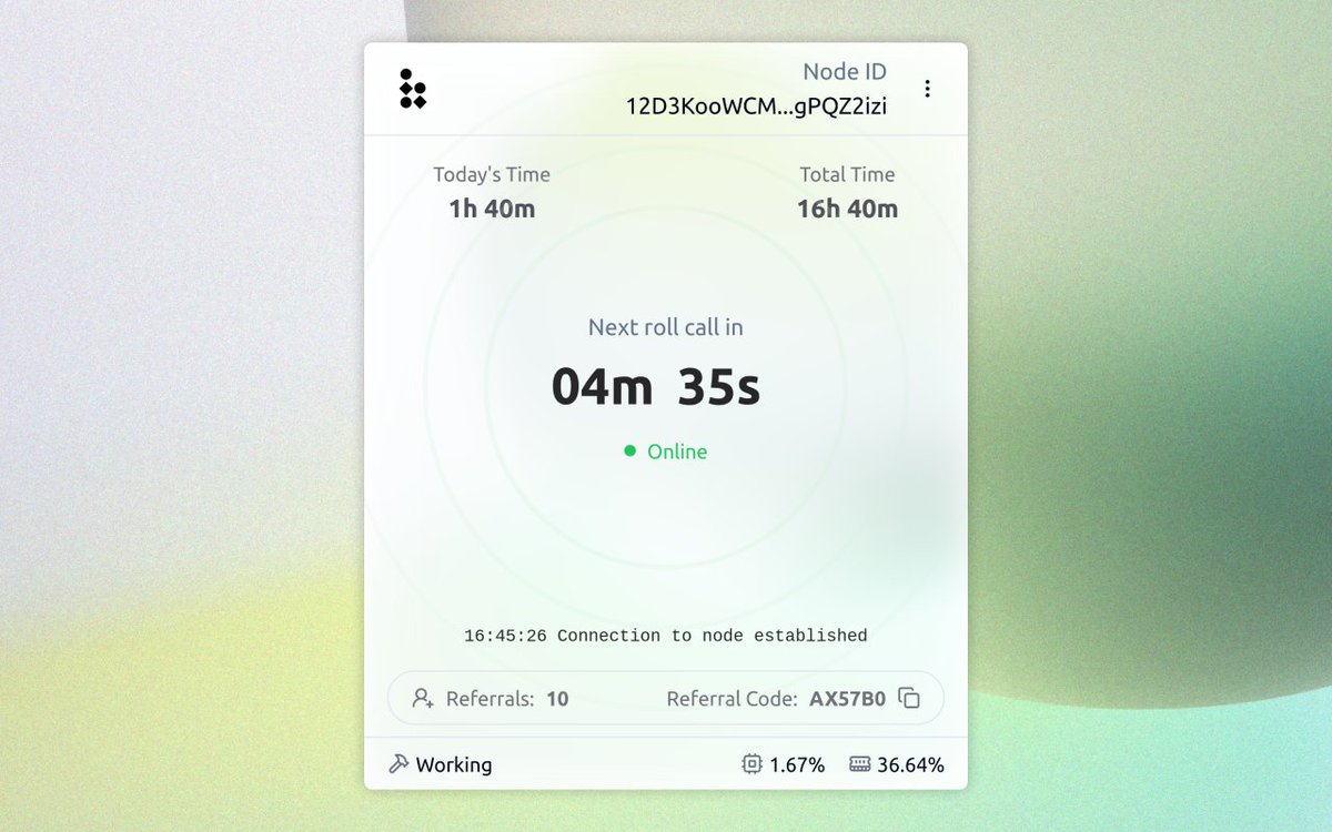 1 Download Chrome extension 
2 Sign up using your email or GitHub
 3 Activate your node — and you’re live!
 What happens next? •Share your idle computing power •Stay online to boost your uptime •Earn points for every moment your node runs •Points = future tokens  Your journey