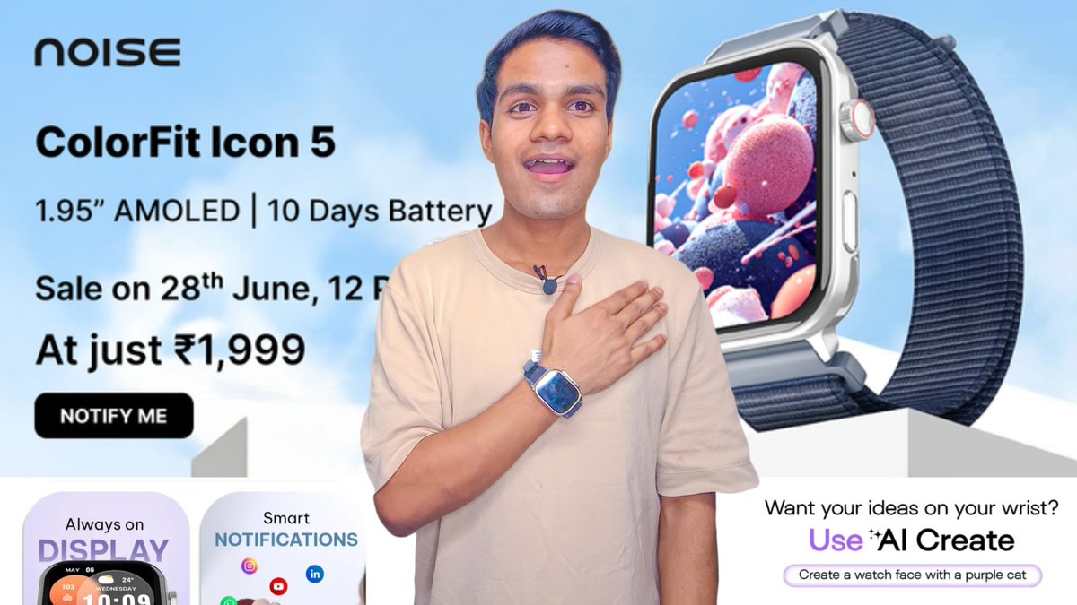 vicervikash's tweet photo. @gonoise New 
Noise Colorfit Icon 5 
Watch Video Full Details
https://t.co/AVUDxxVKMa https://t.co/eGPJ4YBXOV