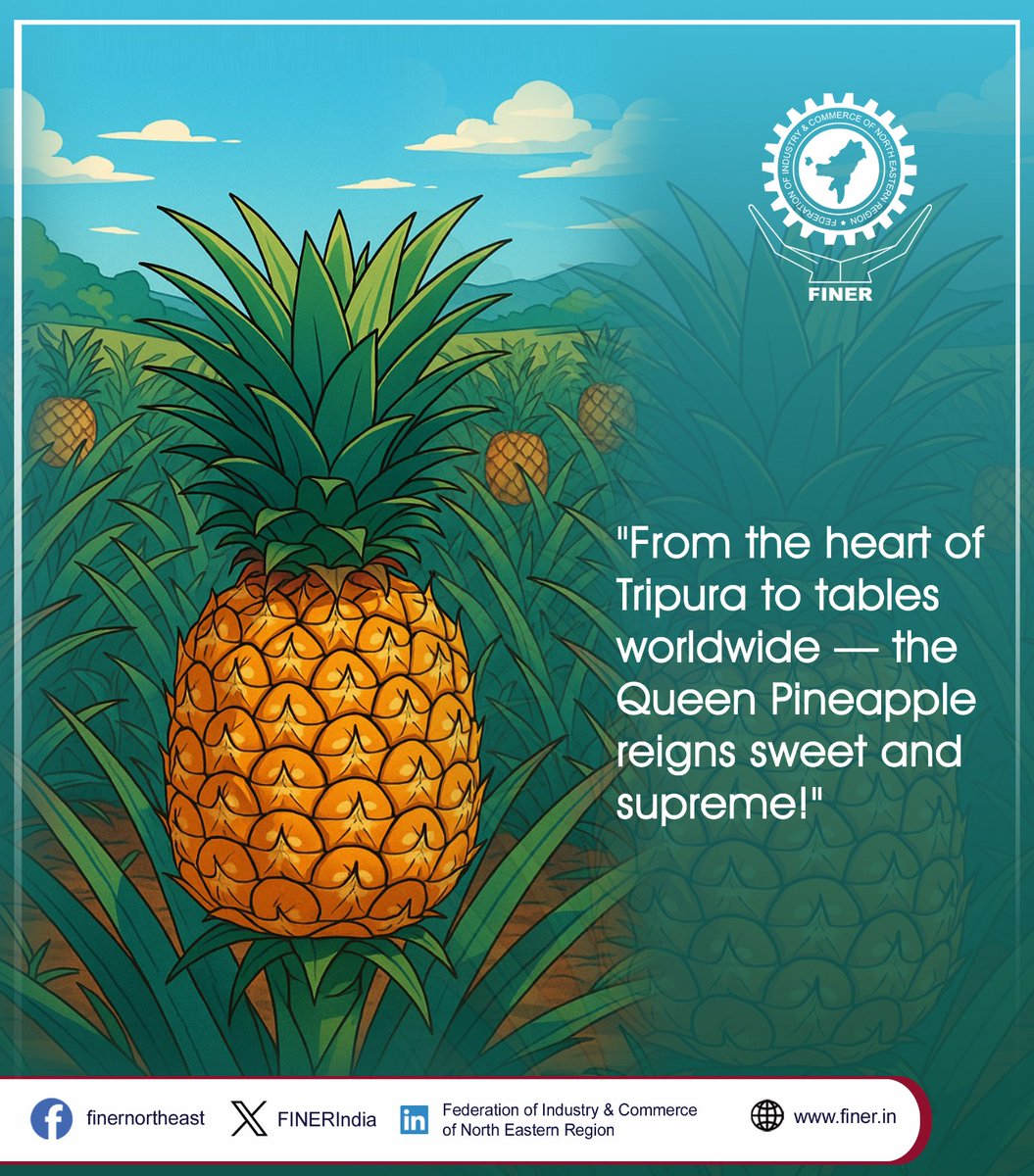 FINER (@finerindia) on Twitter photo Tripura’s GI-tagged Queen Pineapples reach Delhi markets under MOVCDNER! 🍍
1,200 organic fruits shipped via rail—boosting farmer income & visibility.A major step for NE India's organic agri-exports.#Tripura #QueenPineapple #OrganicFarming #AgriExports #MOVCDNER <a href="/HortiTripura/">Directorate of Horticulture & Soil Conservation</a> Tripura’s GI-tagged Queen Pineapples reach Delhi markets under MOVCDNER! 🍍
1,200 organic fruits shipped via rail—boosting farmer income & visibility.A major step for NE India's organic agri-exports.#Tripura #QueenPineapple #OrganicFarming #AgriExports #MOVCDNER <a href="/HortiTripura/">Directorate of Horticulture & Soil Conservation</a>