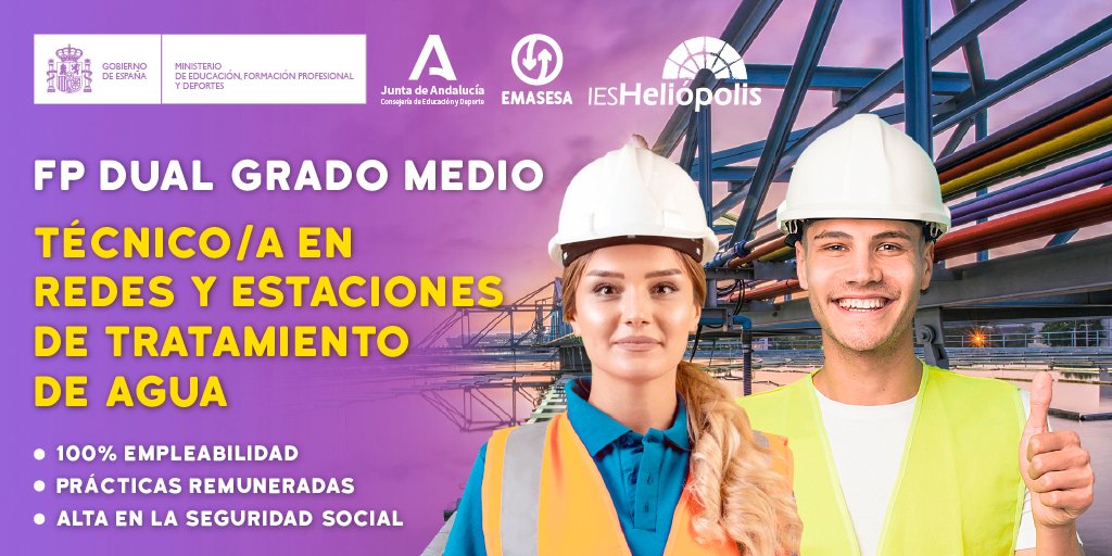 emasesa (@emasesa) on Twitter photo <a href="/iesheliopolis/">IES HELIÓPOLIS</a> 🎓La sexta edición ya ha abierto el plazo de inscripción, que concluye el próximo 30 de junio.
👉Esta formación consta de prácticas remuneradas y tiene un 100% de empleabilidad.
🔗ow.ly/HIQE50WfSi3
#TuAgua #FPDual #Formación <a href="/iesheliopolis/">IES HELIÓPOLIS</a> <a href="/iesheliopolis/">IES HELIÓPOLIS</a> 🎓La sexta edición ya ha abierto el plazo de inscripción, que concluye el próximo 30 de junio.
👉Esta formación consta de prácticas remuneradas y tiene un 100% de empleabilidad.
🔗ow.ly/HIQE50WfSi3
#TuAgua #FPDual #Formación <a href="/iesheliopolis/">IES HELIÓPOLIS</a>
