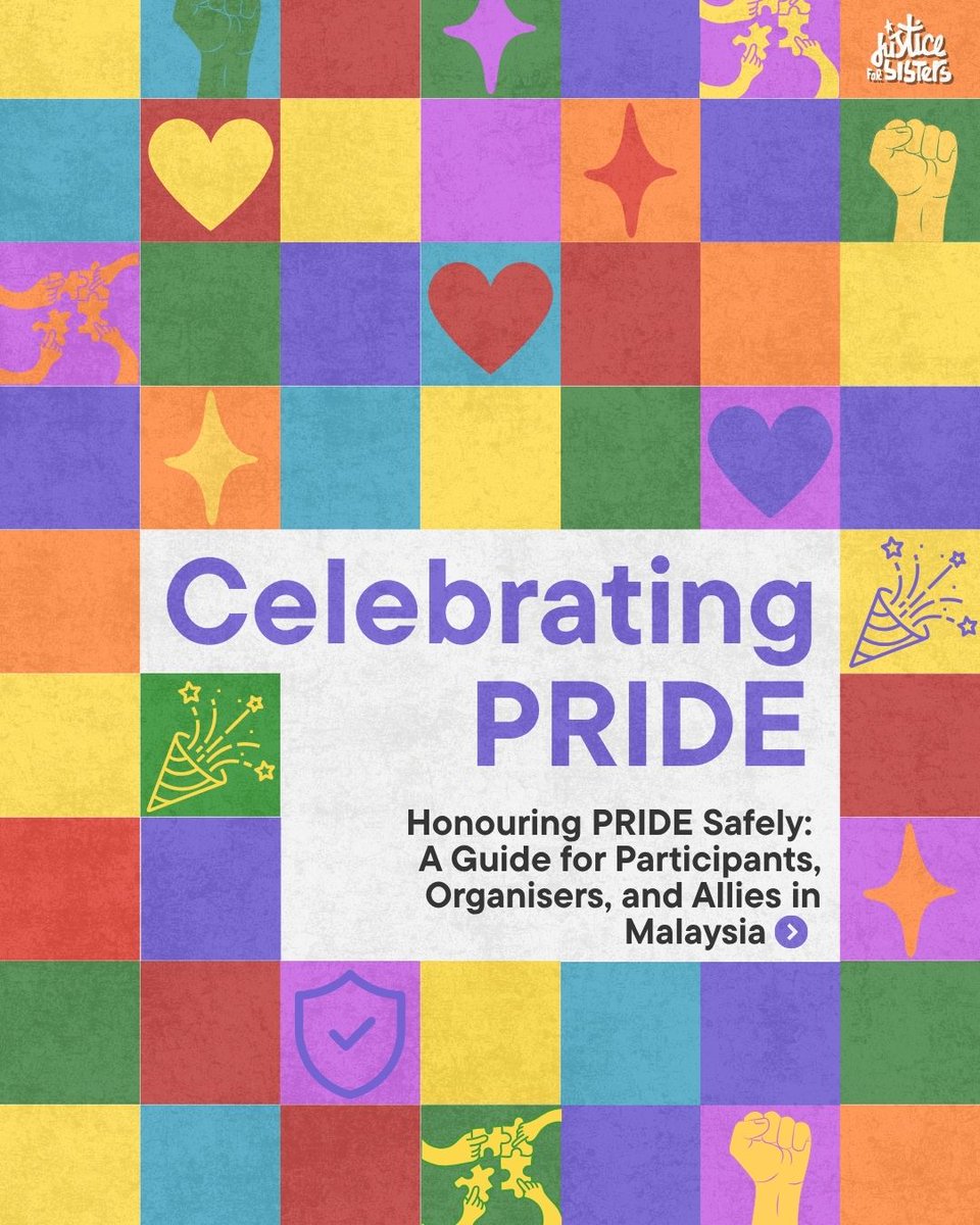 justice_sisters's tweet image. In the spirit of PRIDE, resistance, and resilience—
whether you’re organising or attending, being informed and prepared matters.
Read on for practical ways to protect and support LGBTQ+ folks during events.
🔗 : justiceforsisters.org/homepage-draft…