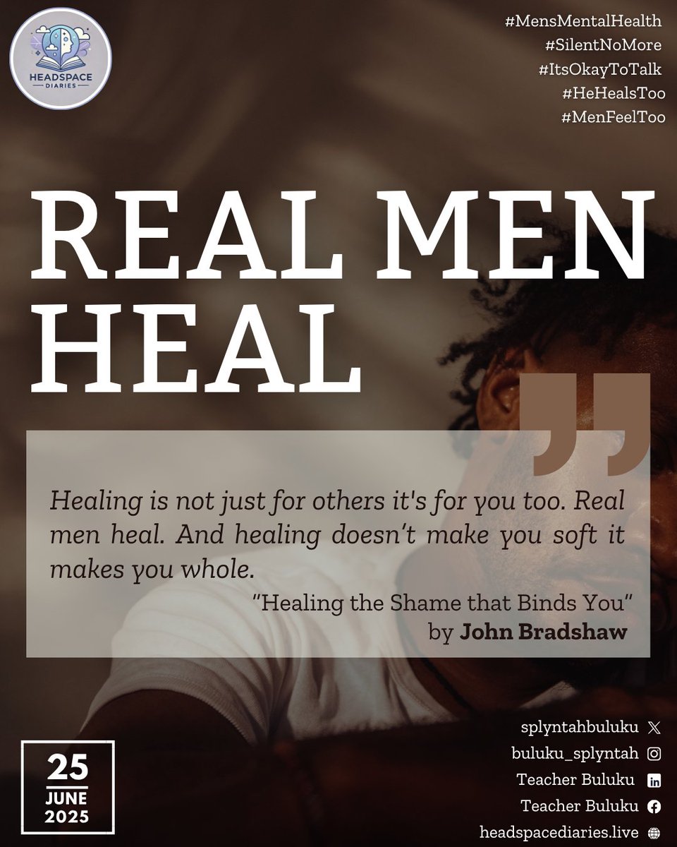Dear Men,
Healing isn’t a sign of weakness it’s the doorway to becoming whole. The pain you’ve buried, the wounds you’ve carried silently for years they deserve light, not silence. You don’t have to keep pretending to be okay.

#Silent_No_More