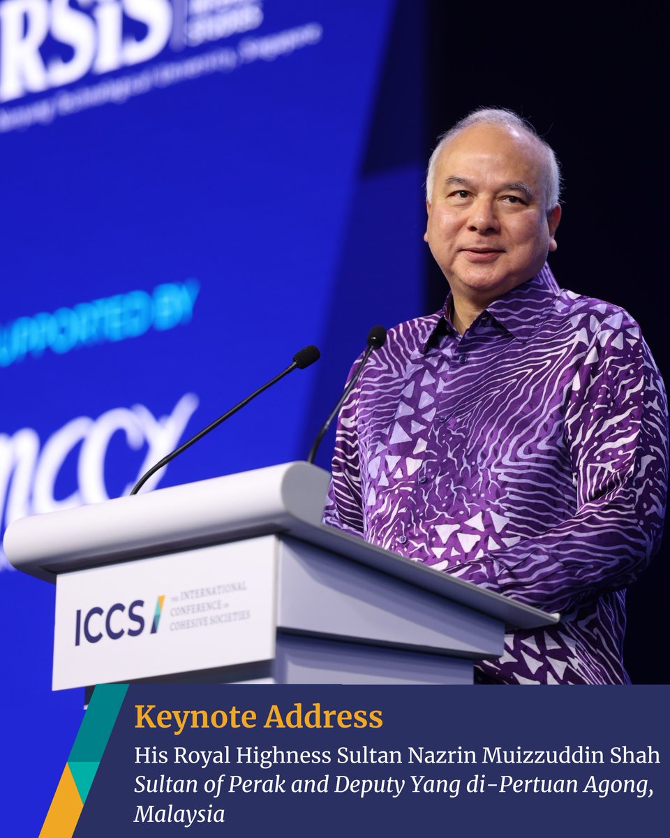 On Day 2 of #ICCS2025, His Royal Highness Sultan Nazrin Shah delivered a stirring keynote on navigating uncertainty in today’s world.

His message was clear: resilience in uncertain times requires moral clarity, compassion, and the courage to lead with inclusion.

#ICCS2025 #SG60