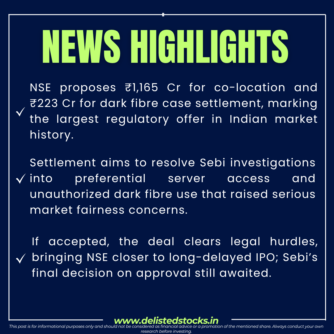 delisted_stocks's tweet photo. #NSE #StockMarketIndia #IPO2025 #SEBI #DarkFibreCase #ColocationScandal #NSEIPO #MarketNews #IndianMarkets #StockExchange #FinanceNews #CapitalMarkets #SebiUpdates #NSESettlement #InvestSmart https://t.co/eWL6LqtnHE